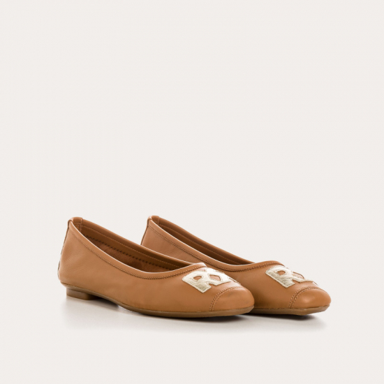 BALLERINES REQINS HAVA CUIR CAMEL